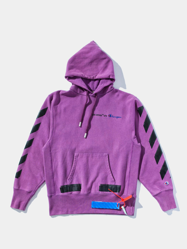 off white champion hoodie purple