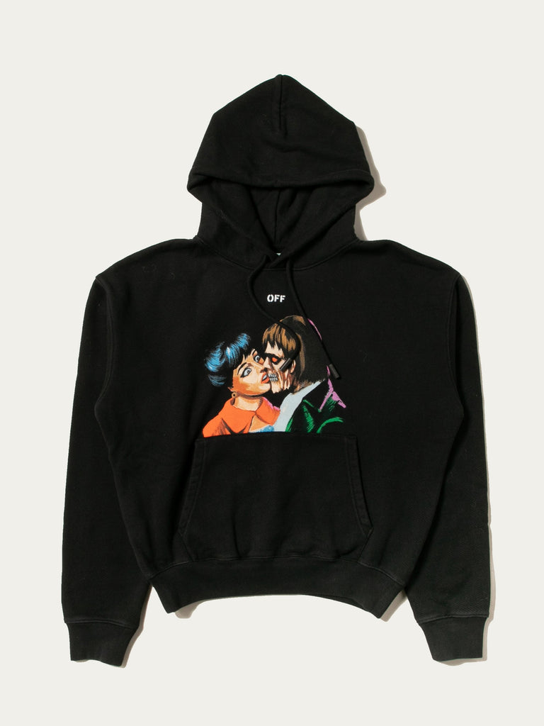 off white kiss over hoodie