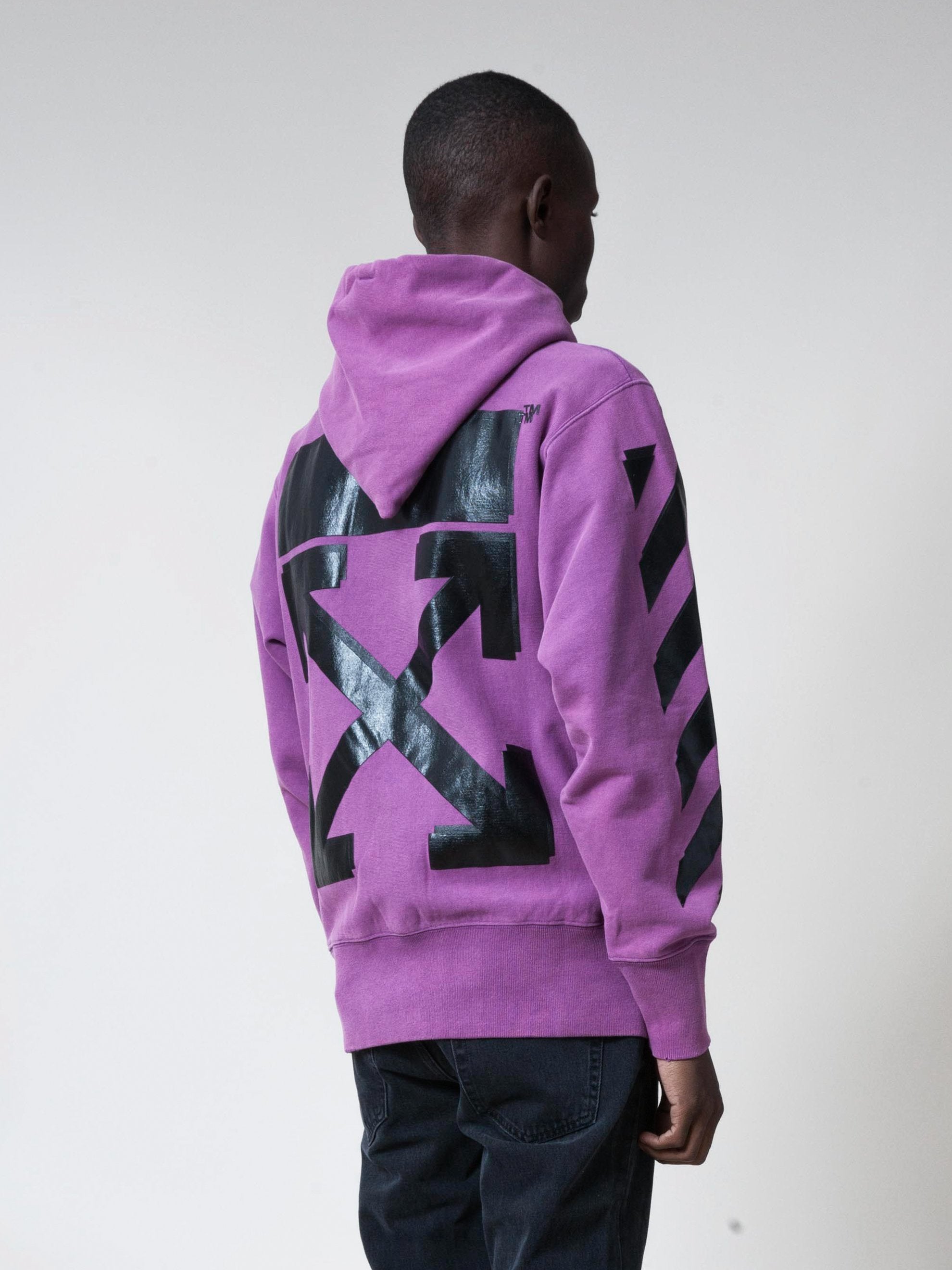 off white champion purple hoodie