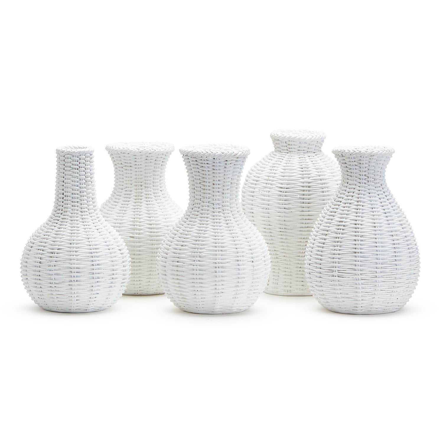 White Wicker Pattern Vase - 5 styles