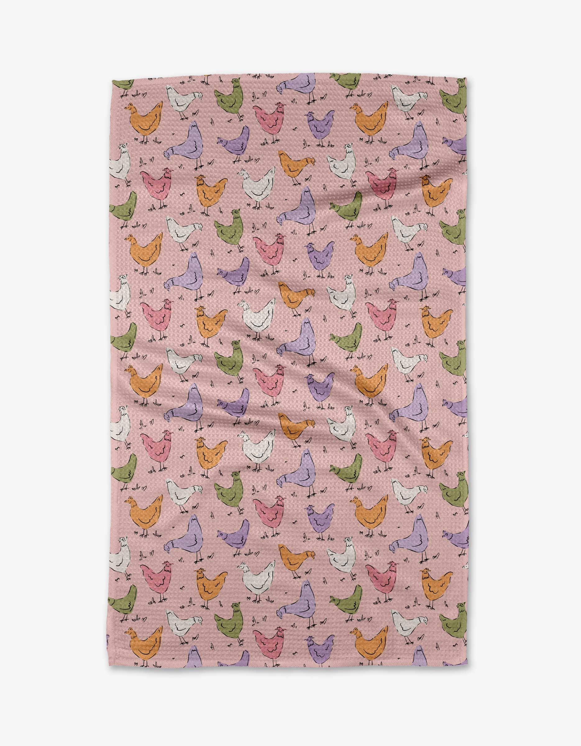 Spring Chickens Geometry Kitchen Towel
