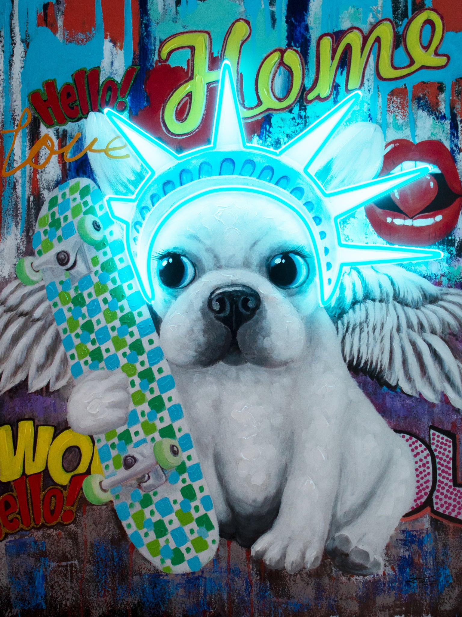 Locomocean Wall Artwork With Neon Lighting Liberty Dog Chalk Interiors London