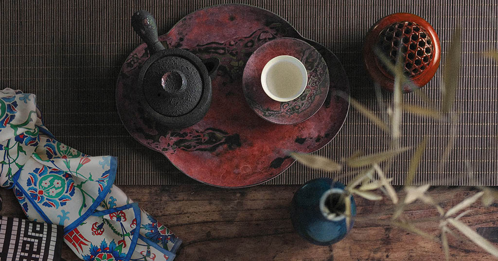 Silk Scarves and Chinese teacup