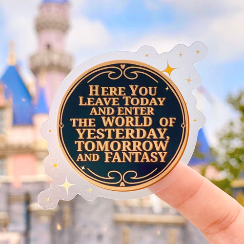 Disney World Entrance Floral Sign Transparent Sticker – Wish Upon