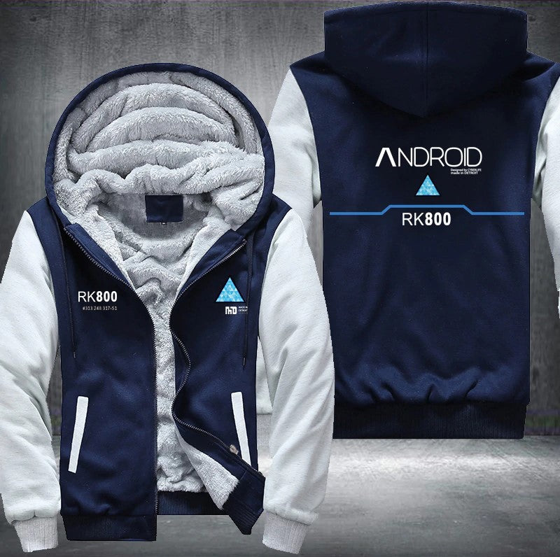 Detroit Becomes Human Fleece Jacket Android Rk800 Hoodie Sweatshirt - 