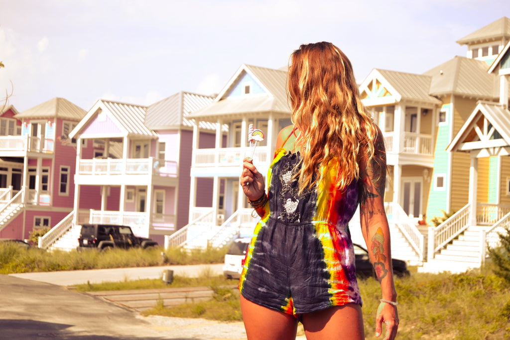 Boho Fashion Eco Friendly tie dye romper 