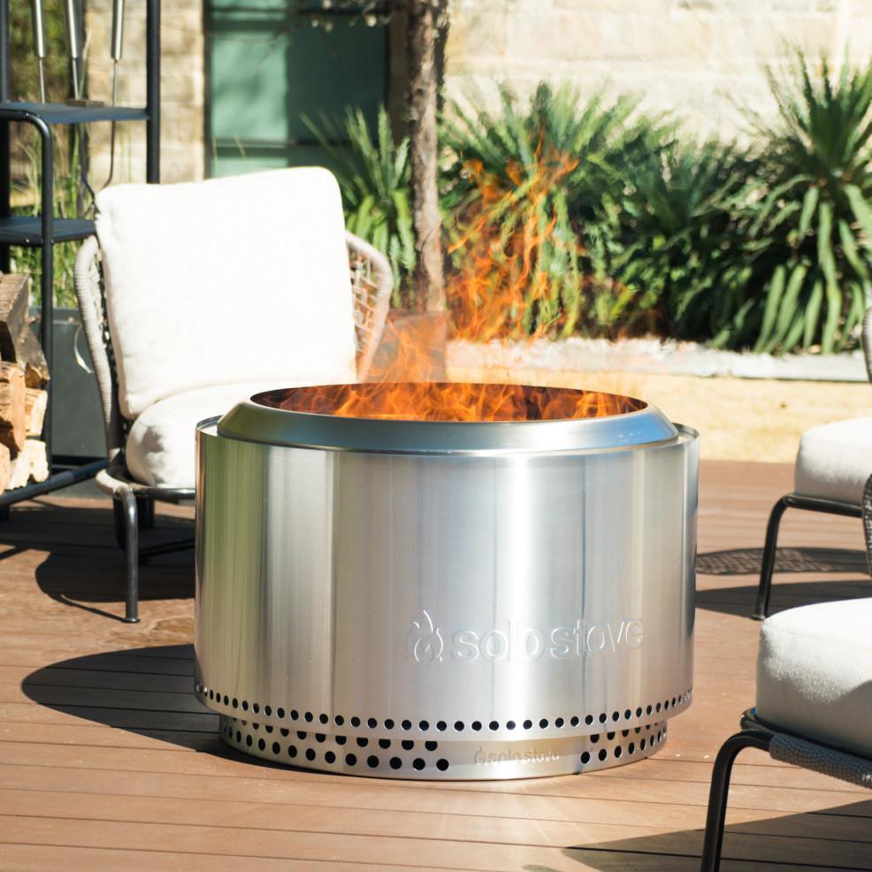 solo stove yukon fire pit - largest 30 inch outdoor near smokeless fire ...