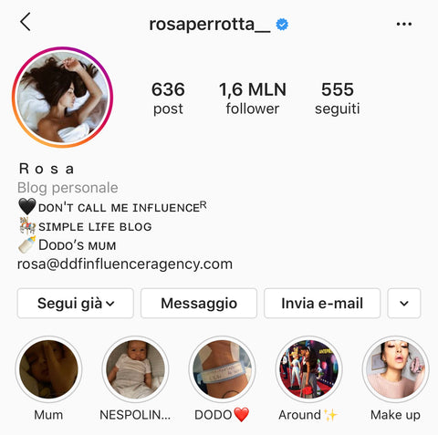 Rosa Perrotta instagram profilo