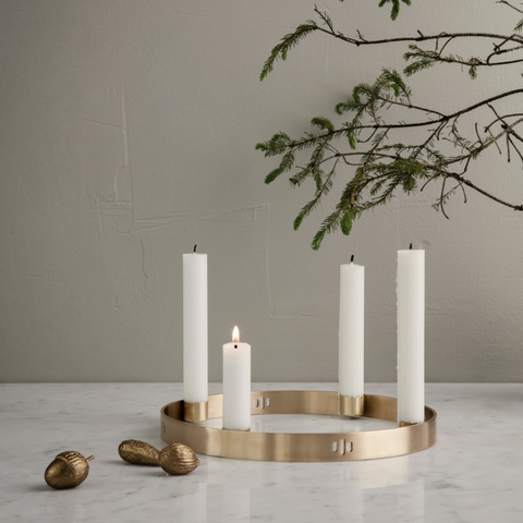 Modern Centerpiece Ideas - Brass Circle Candle Holder | Ferm Living | Batten Home
