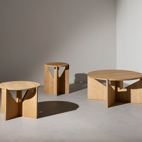 Kristina Dam Studio Spring 2023 - Oiled Oak Stool, Table, XL Table - Batten Home