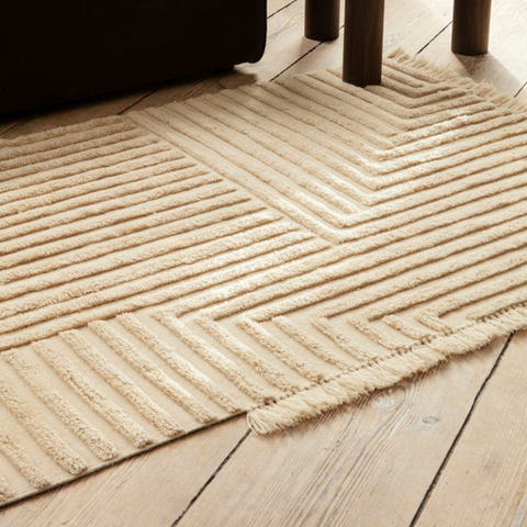 Crease Wool Rug | Scandinavian design living room - Batten Home