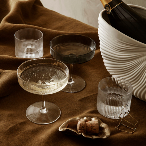 Ferm Living Ripple Glassware - Batten Home Authentic Scandinavian Design