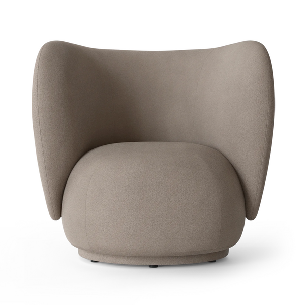 Chaise pivotante en tissu bouclé blanc 69 x 69 cm Rico - Ferm Living