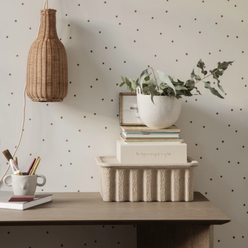 Ferm Living Dot Wallpaper In Off White Batten Home