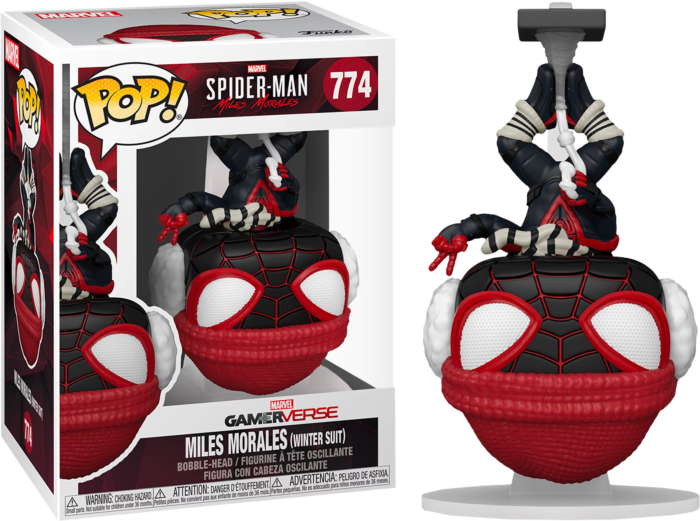 Funko Pop Marvel S Spider Man Miles Morales Miles Morales In Winter Suit Hanging 774 The Amazing Collectables