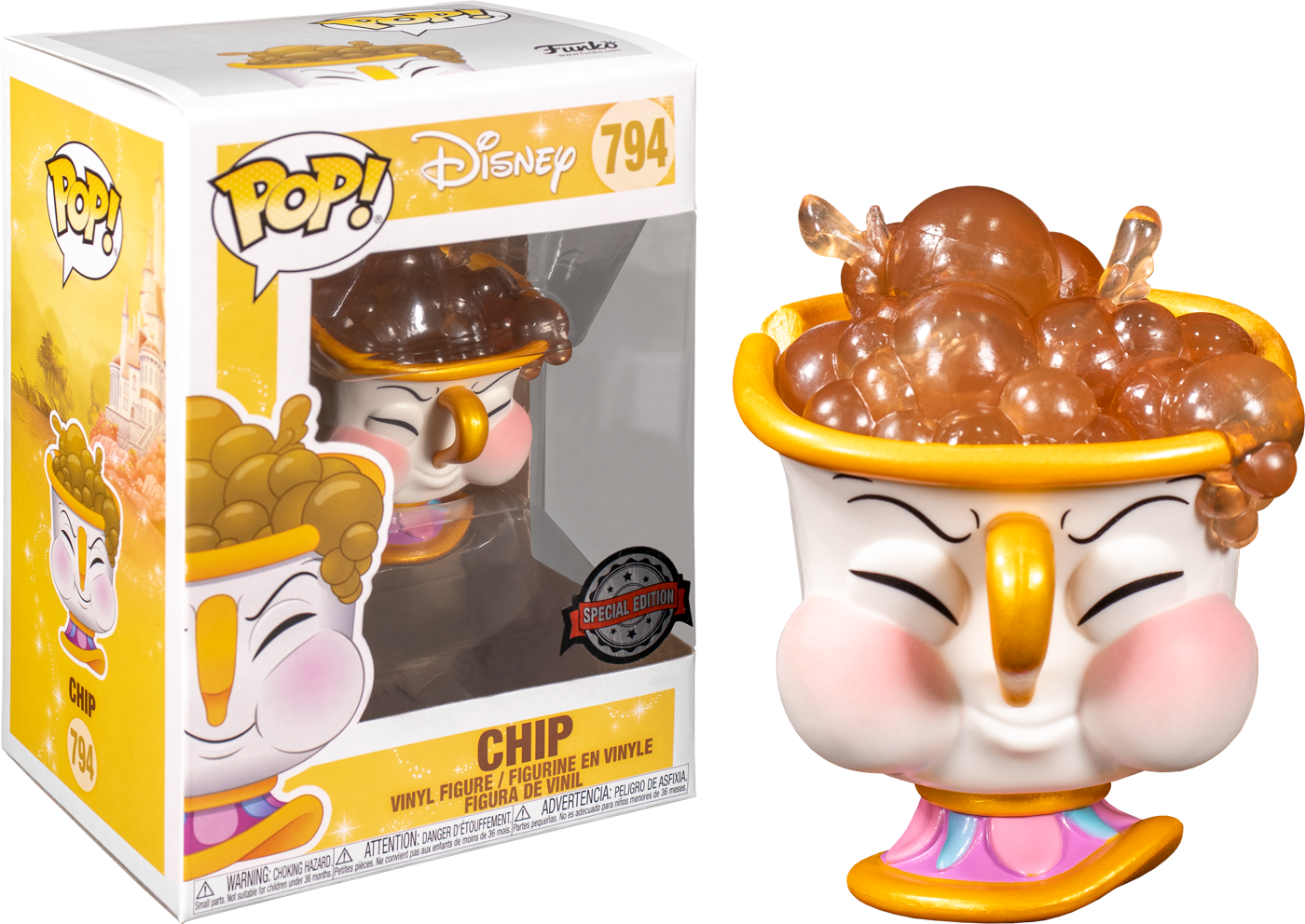 Funko Pop Beauty And The Beast Chip Potts With Bubbles 794 The Amazing Collectables