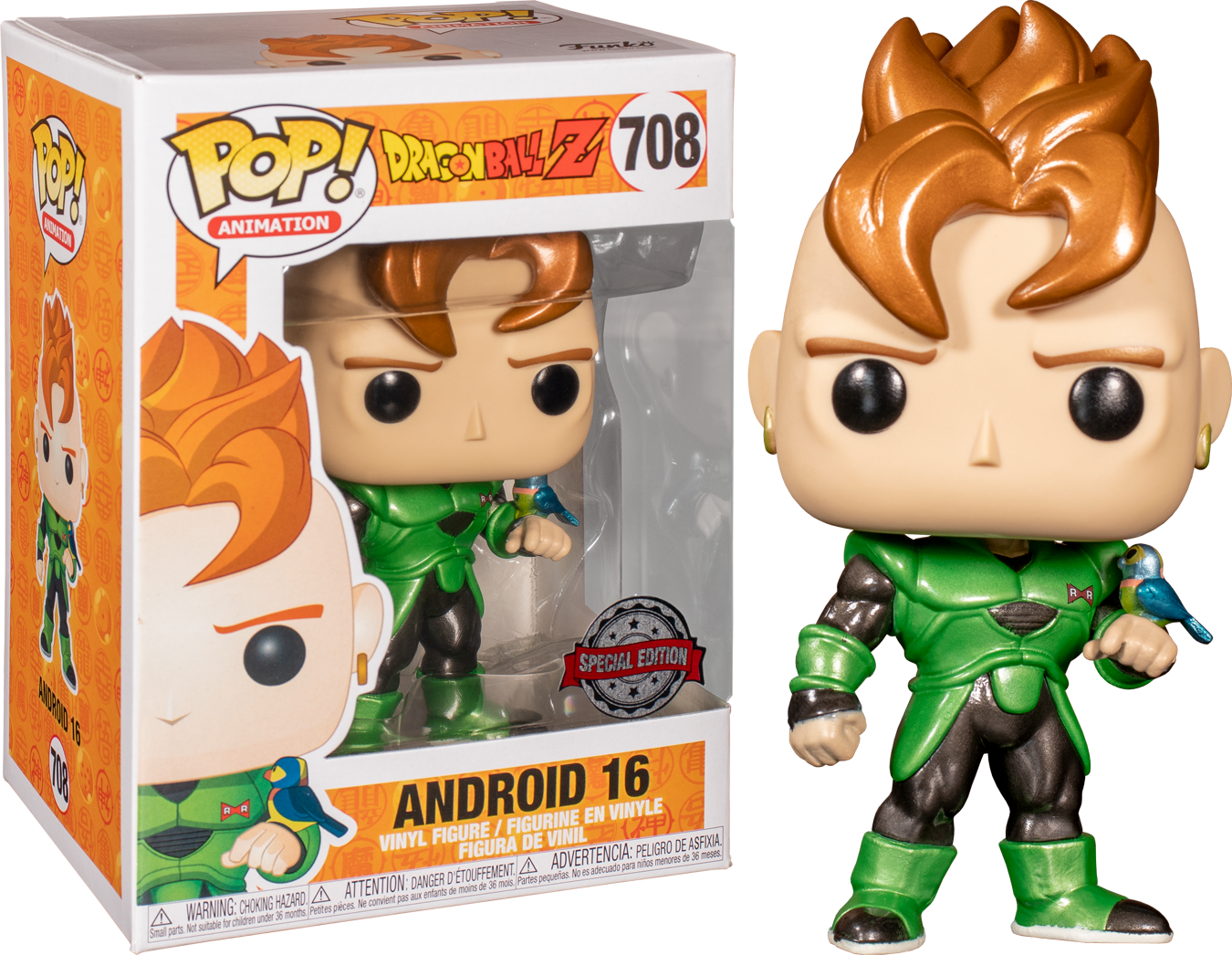 Funko Pop Dragon Ball Z Android 16 Metallic 708 The Amazing Collectables