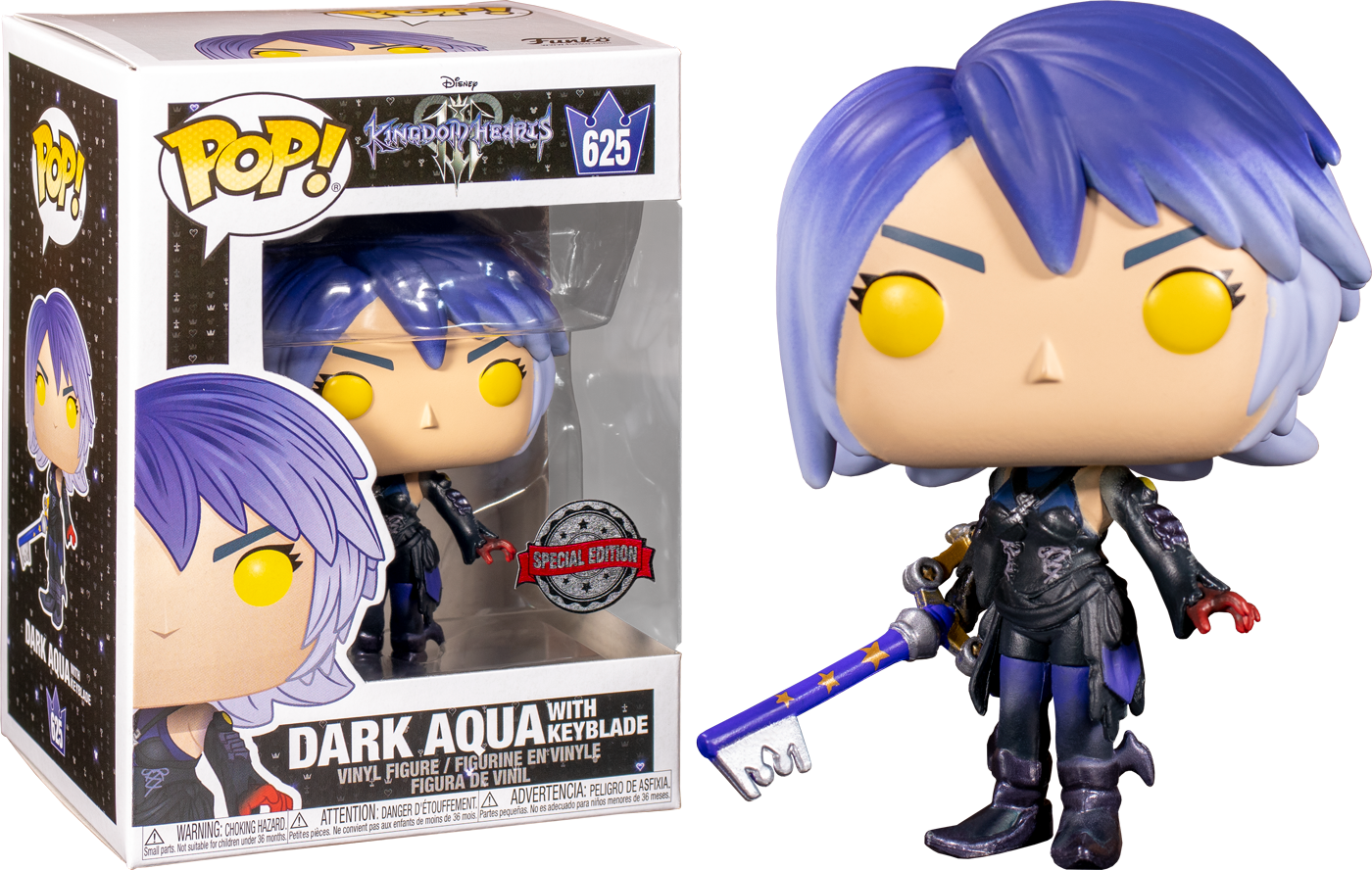 Funko Pop Kingdom Hearts Iii Dark Aqua With Keyblade 625 The Amazing Collectables