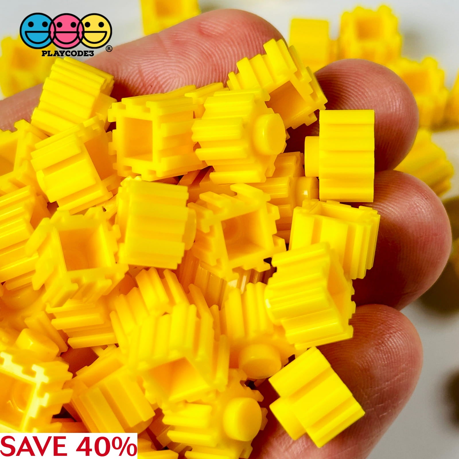 Yellow Micro Diamond Building Blocks Crunchy Slime Crunch 200 pcs