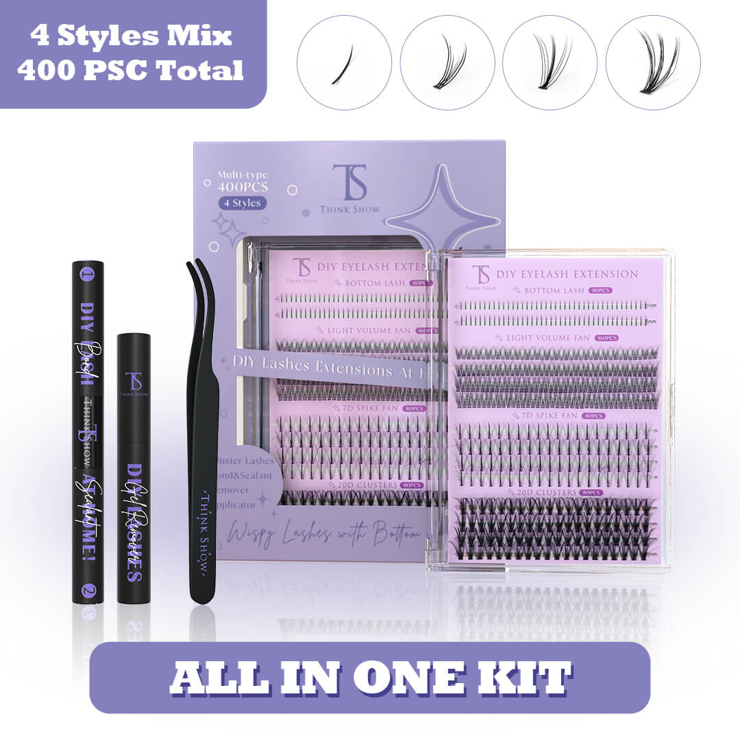 DIY Lashes 4 Styles MIX - All in One Kit - Wispy Look with Bottom Lashes