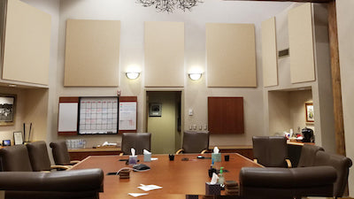 Acoustic panels in conference room