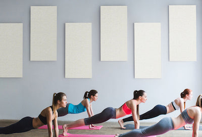 Acoustic Panels reduce noise and echoes in Yoga Studios