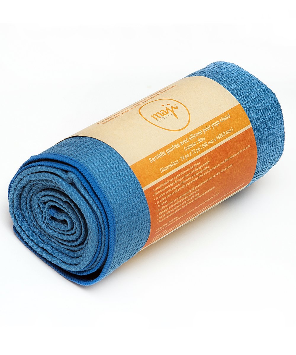 Premium Non-Slip Waffle Yoga Mat + Towel Set For Regular & Hot Yoga, 24 x  72