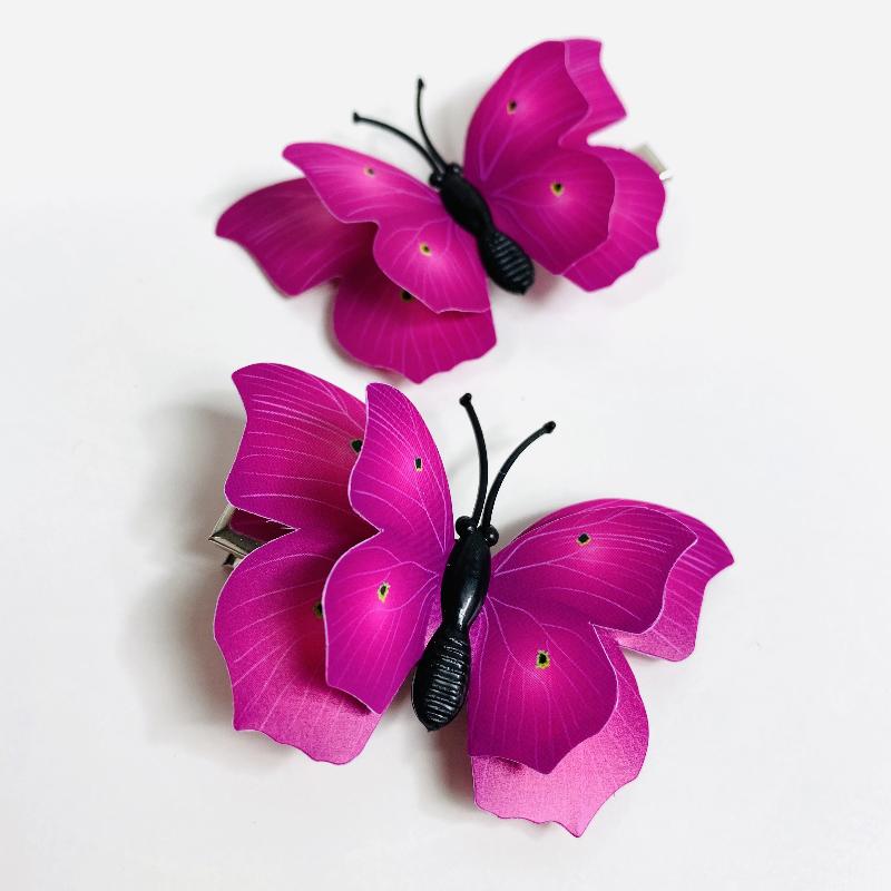 pink butterfly hair clips