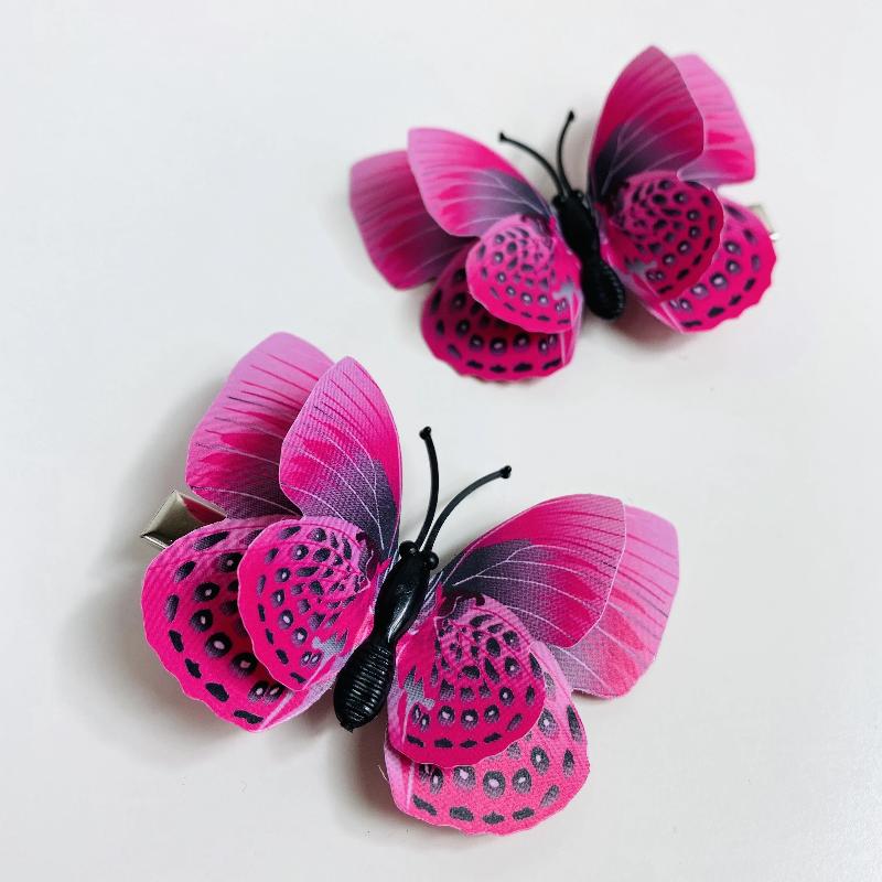 pink butterfly hair clips