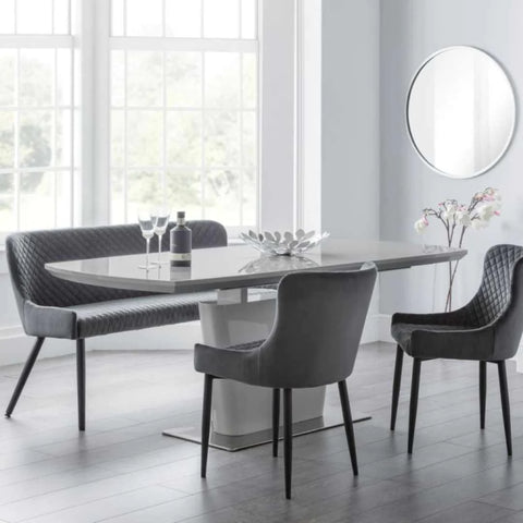 Grey toned extendable dining table