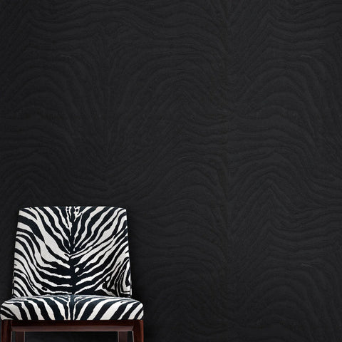 D&G black on black zebra wallpaper