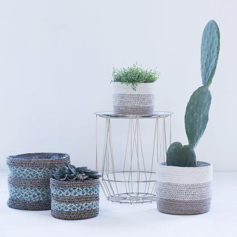 Seagrass lined baskets