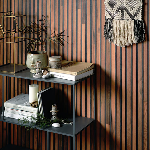AS Creation Wooden Slats Panelling Panel Wallpaper Charcoal 391094
