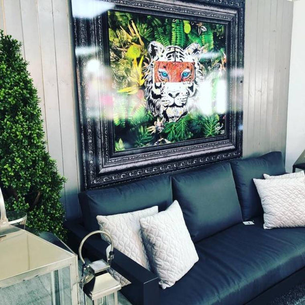 Eye of the tiger outdoor wall art