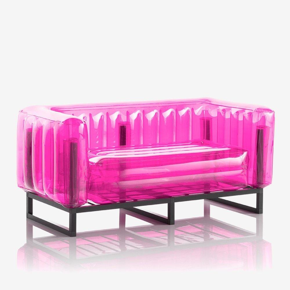 Yomi Eko Metal Frame Inflatable Sofa - Crystal Pink - Mojow – Lime Lace