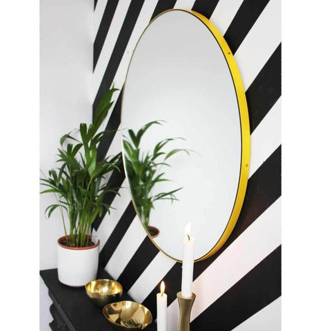 Orbis Round Mirror - Yellow Frame