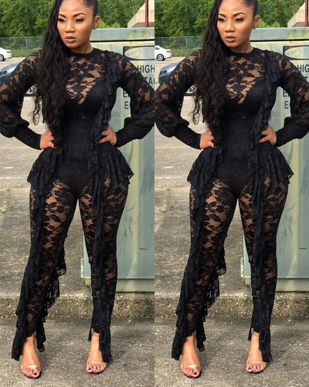 Go Out In Style Lace Jumpsuit