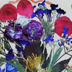 Artwork created with pressed dried flowers