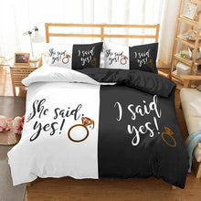 Load image into Gallery viewer, Black＆White Lovers Bedroom Bedding Sets