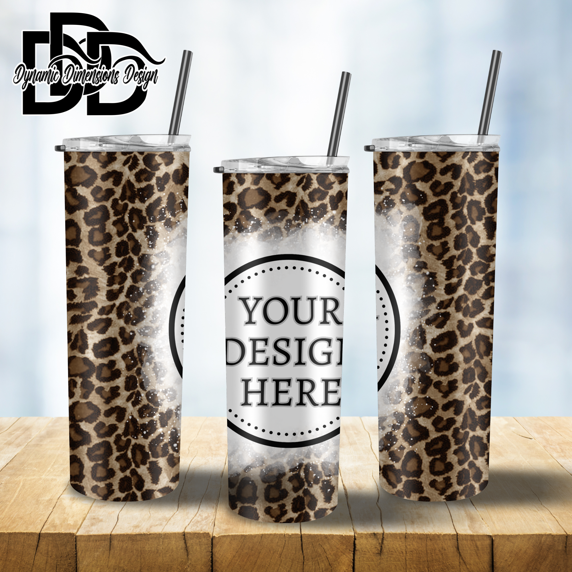 20 oz Skinny Tumbler Leopard Cream Champagne Matte Color and Foil  Sublimation Design Seamless Digital Download PNG Instant DIGITAL ONLY