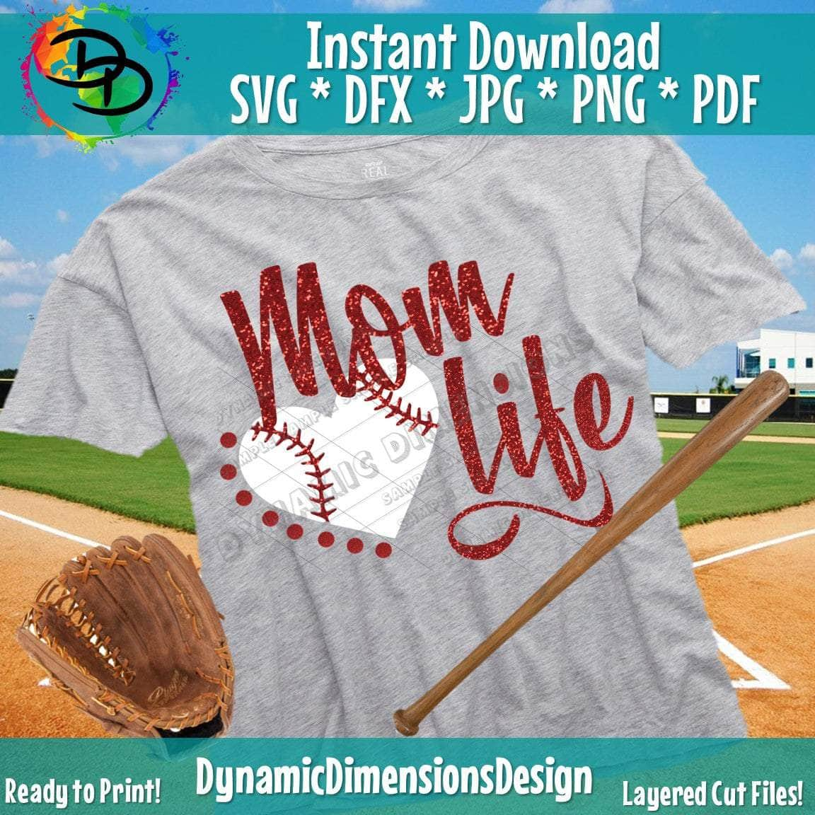 Baseball Mom SVG DXF EPS PNG – Greedy Stitches Digitals, Heat