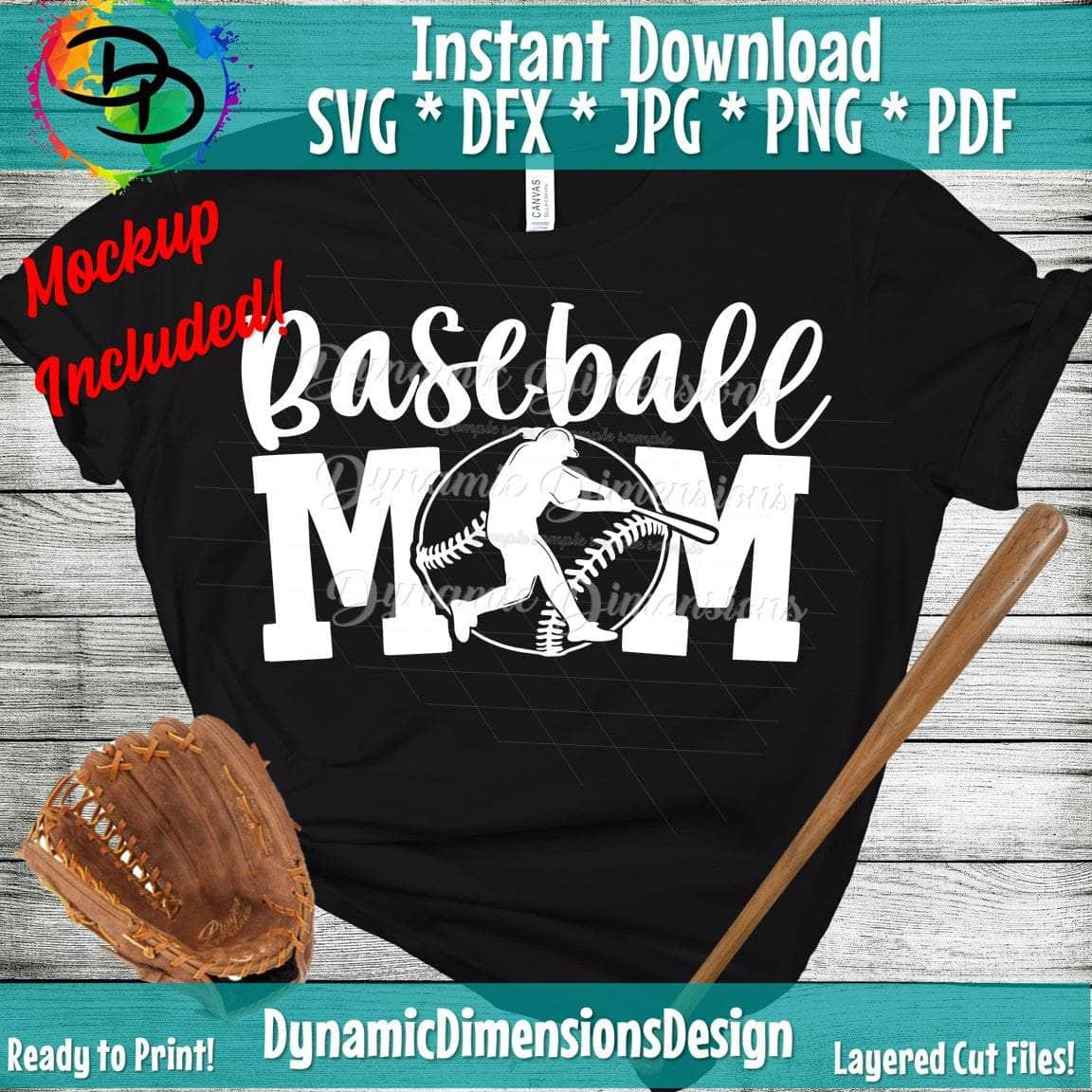 Baseball Mom SVG DXF EPS PNG – Greedy Stitches Digitals, Heat