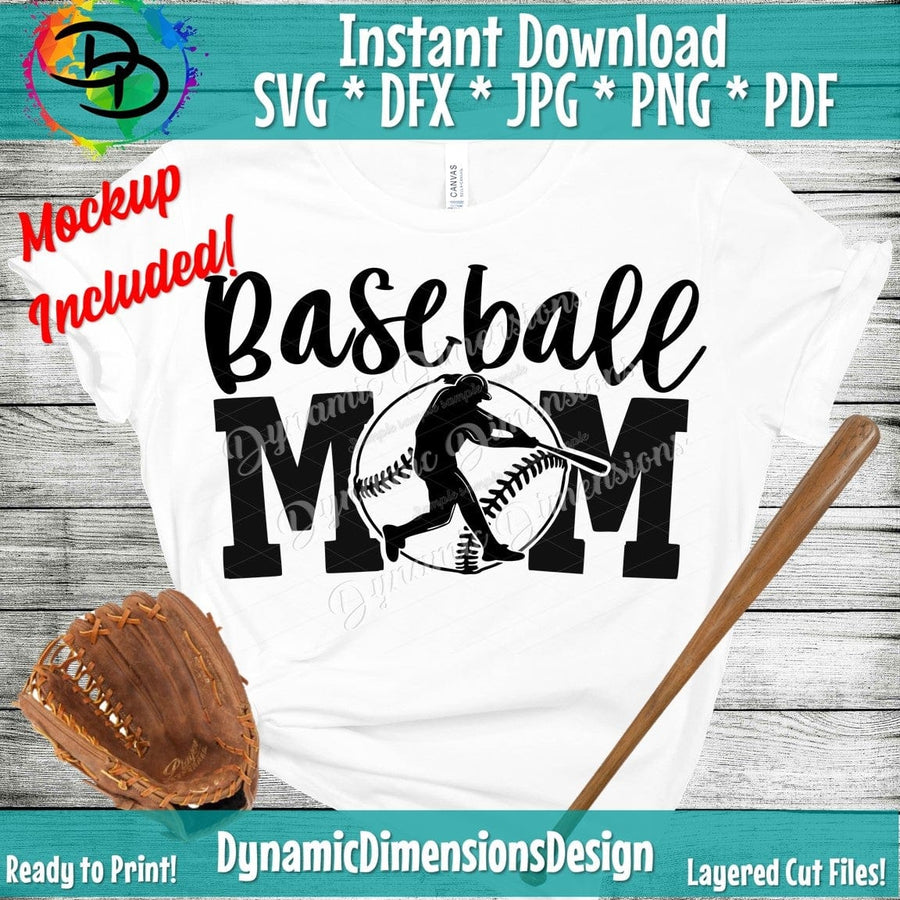 Baseball Mom SVG DXF EPS PNG – Greedy Stitches Digitals, Heat