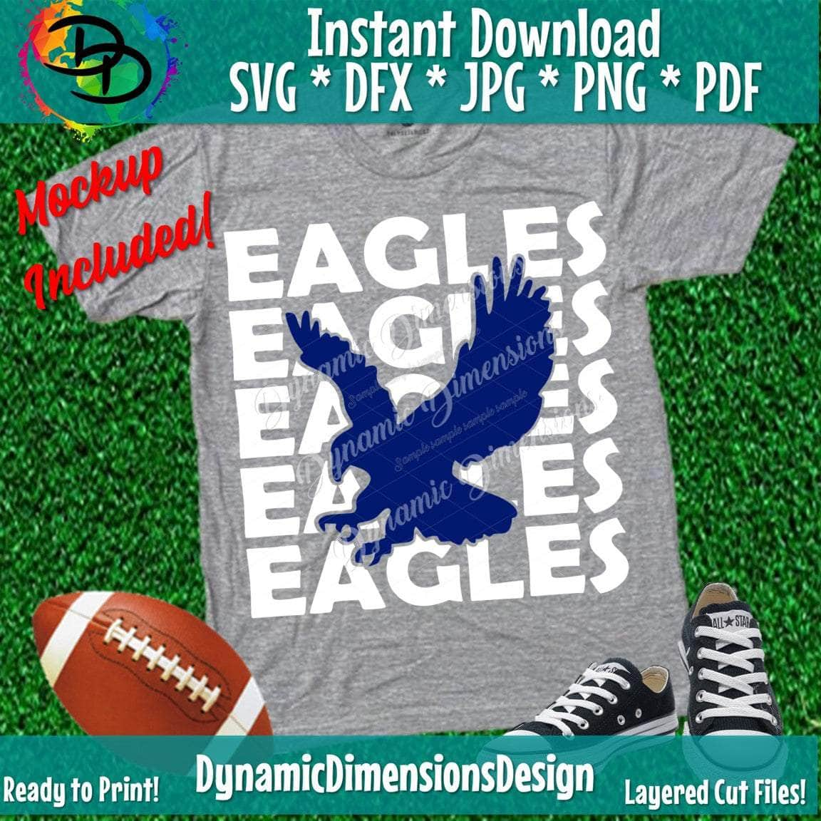 I Love Eagles, Football Ball Free Svg File - SVG Heart