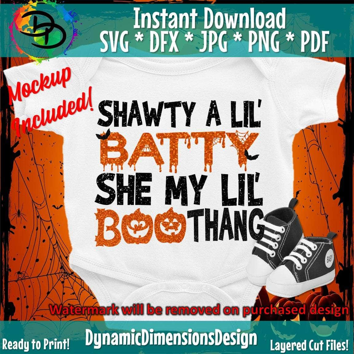 Buy Shawty a Lil Batty Svg She My Lil Boo Thang Halloween Svg