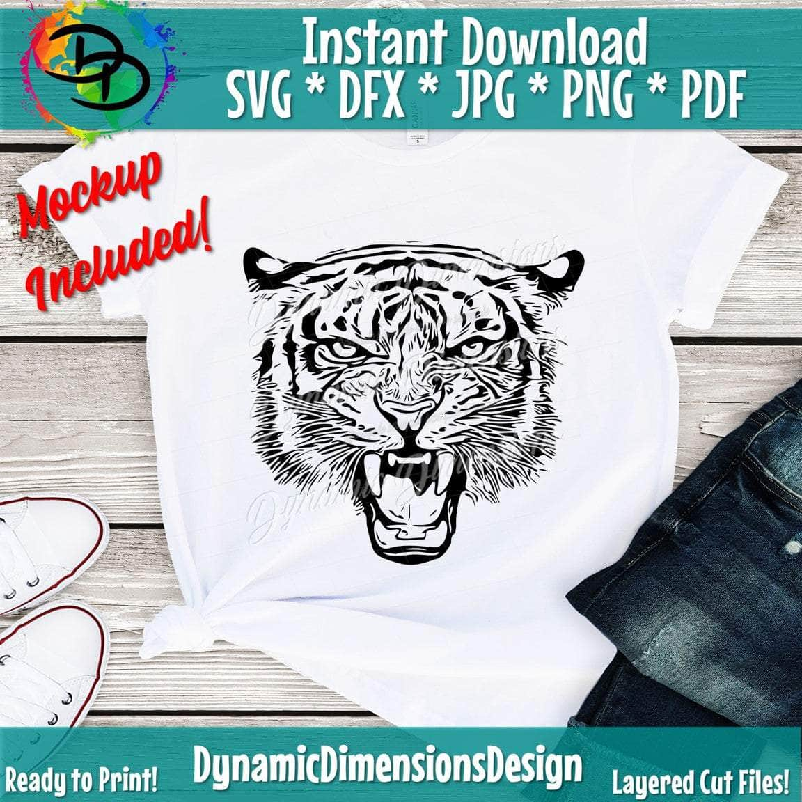 Tiger Mascot PNG Tiger Sublimation Design DOWNLOAD Tiger 