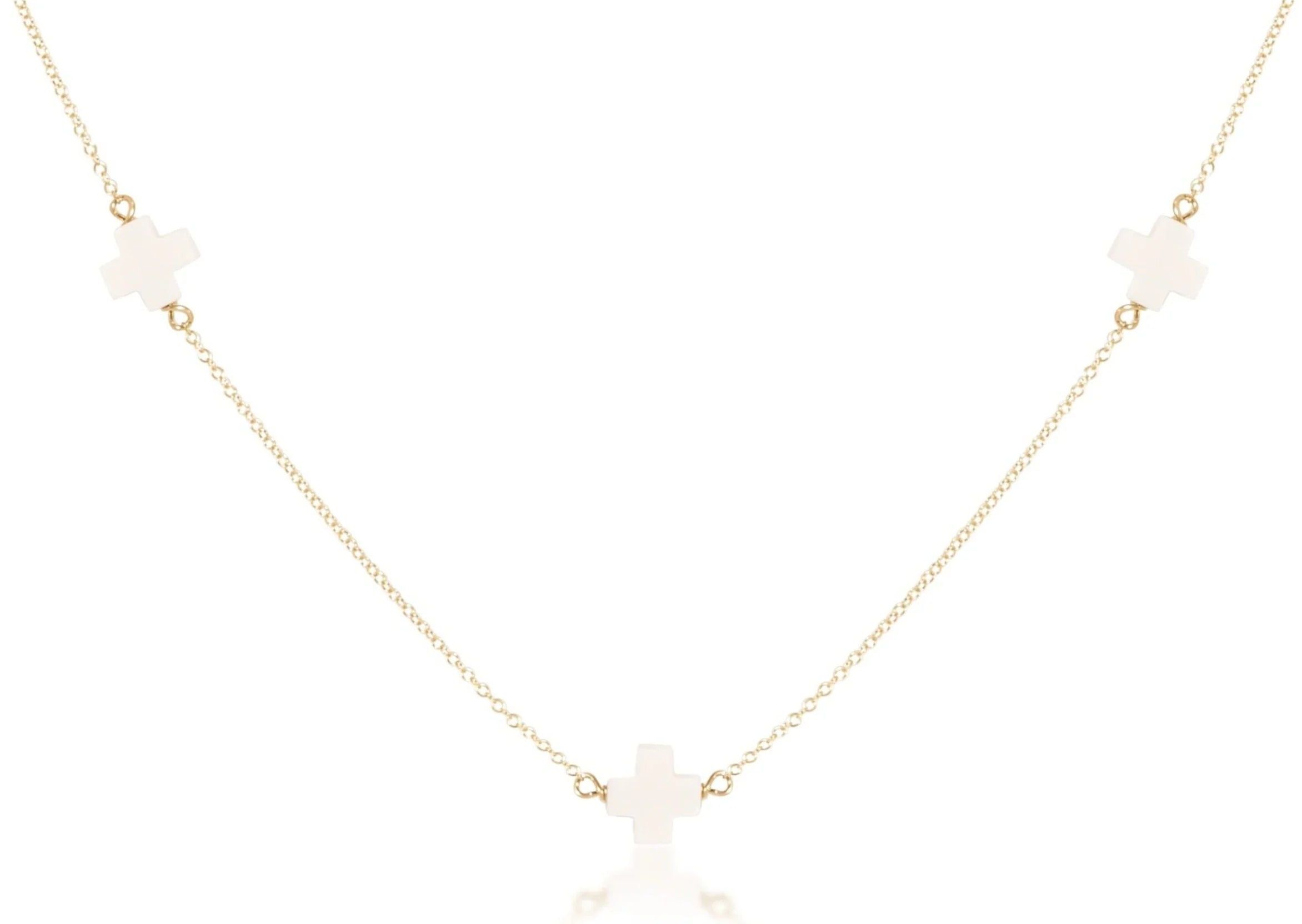 Enewton choker simplicity chain gold - signature cross off-white
