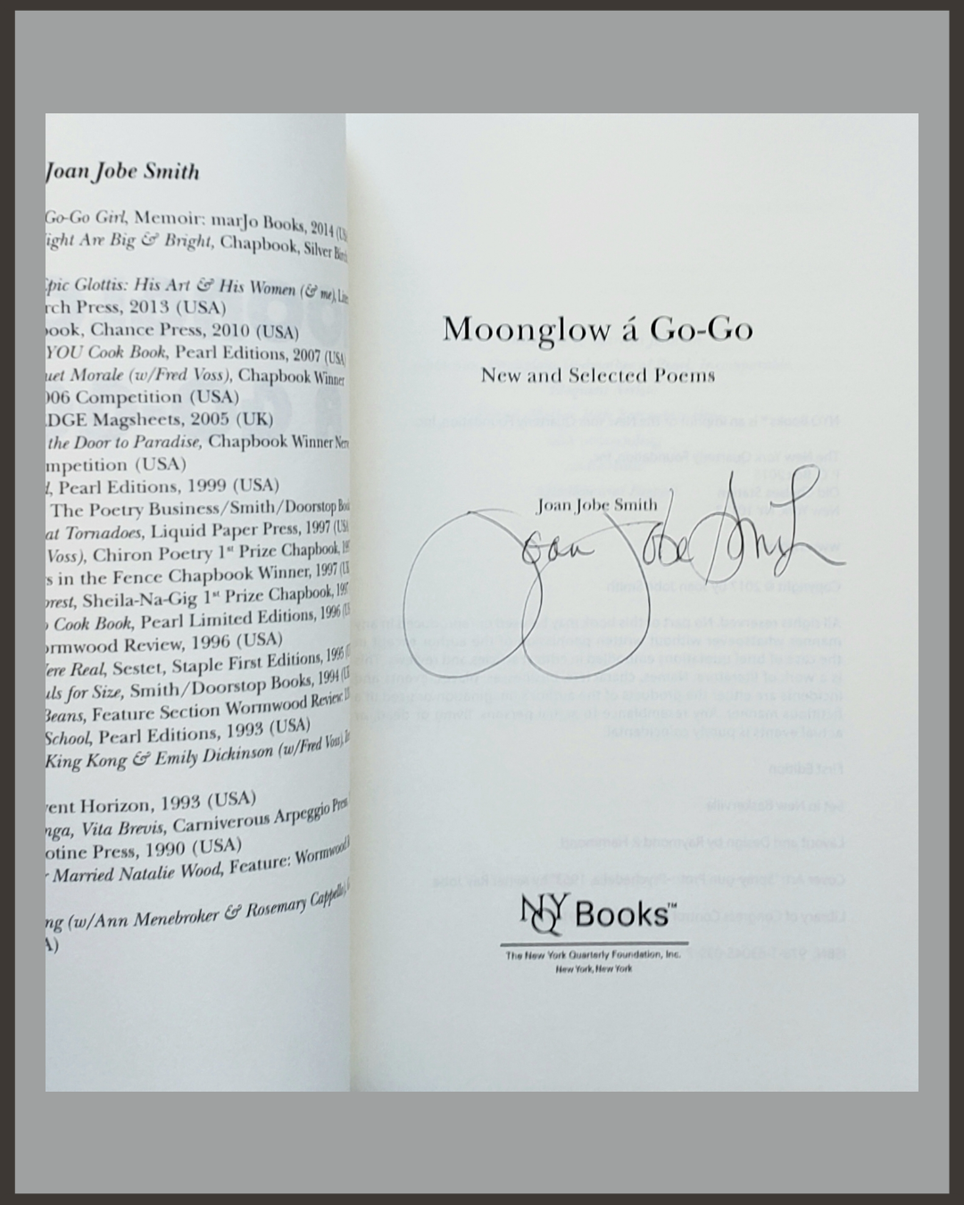 Moonglow A Go Go Joan Jobe Smith Signed Page Against The Machine