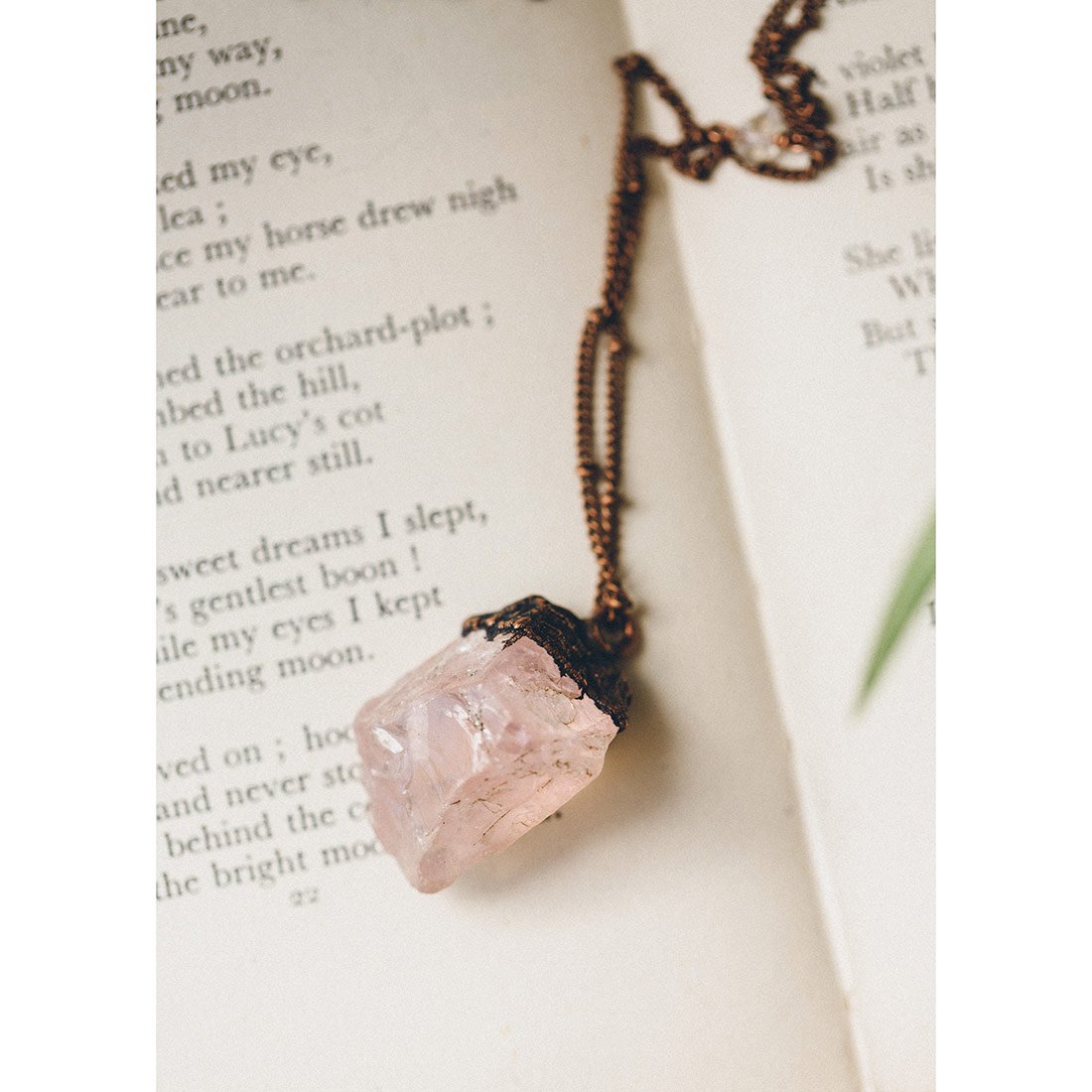 rose crystal necklace