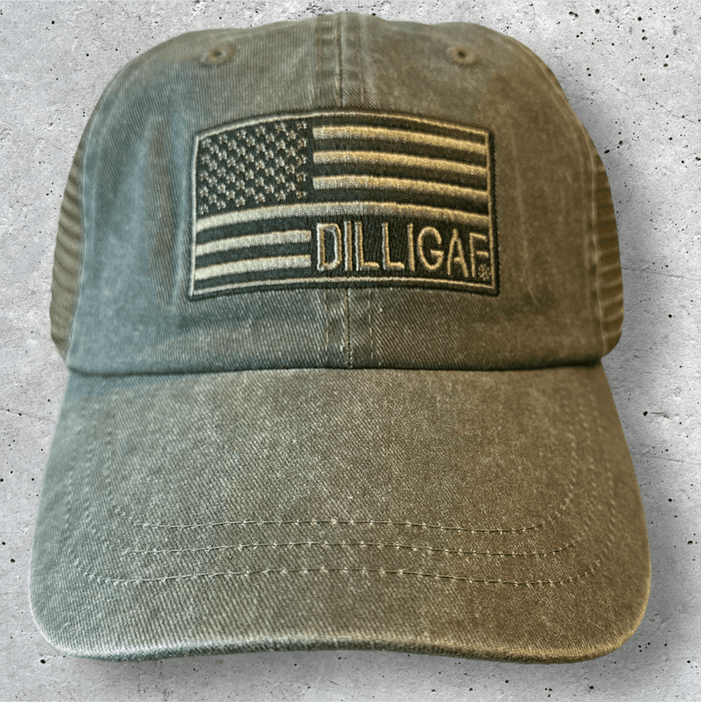 Tan USA Mesh Dilligaf Hat